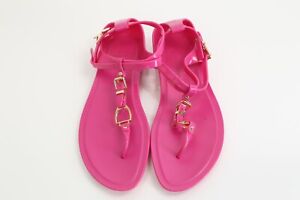 RALPH LAUREN Hot Pink Rubber Jelly Thong Flat Sandals Size 7