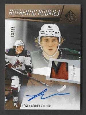 2023-24 SP Game Used Logan Cooley Authentic Rookies RPA #13/25 Coyotes - Image 1 of 2