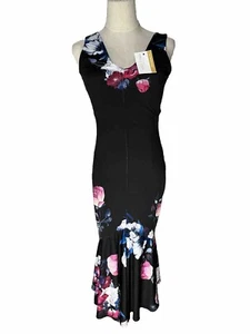 Sosle Tango Boutique Women’s Small Tango Black Floral Sleeveless Dress New - Picture 1 of 9