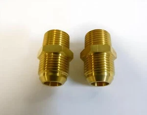 OBX For OIL COOLANT ( 2 ) FLUID HOSE FITTING 1/2" NPTF Flare to 1/2" NPSM - Picture 1 of 3