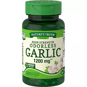 Nature's Truth High Strength Odorless Garlic Gluten Free Softgels 1200mg 120 Ct - Picture 1 of 10