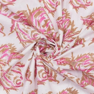 New Indian Cotton Fabric Running Sewing Hand Block Print Loose Craft 20 Yard Rol - Picture 1 of 7
