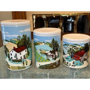Set of 3 Vintage Avon Country Village Canister Set by Pfaltzgraff - Picture 1 of 10