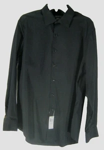 Van Heusen Shirt Fit Long Sleeve Button Up Men's 16.5 34/35 Black - Picture 1 of 5
