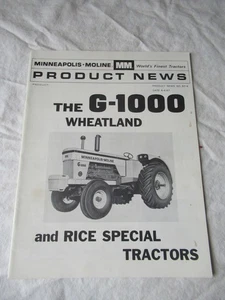 Minneapolis Moline G-1000 Rice Special Tractor Product News Brochure 16 Pages - Picture 1 of 13