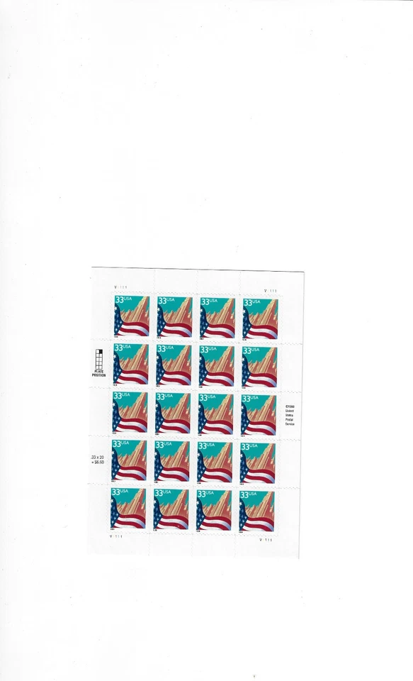 US Stamps  Sheets/Postage Sct #3278 Flag and City MNH F-VF OG  FV $6.60 - Image 1 of 1