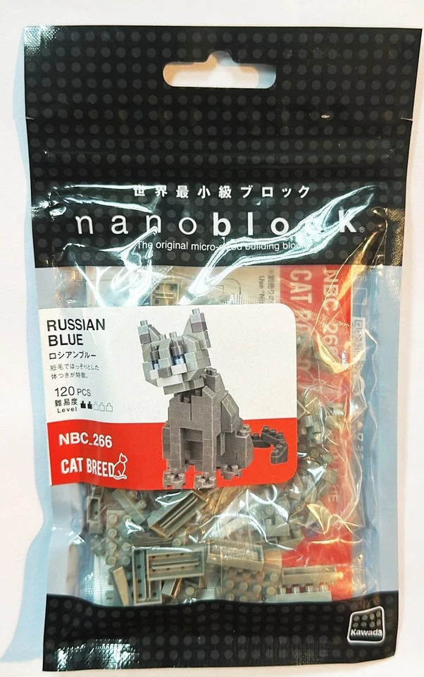 Kawada NanoBlock Nano-Block NBC_266 Russian Blue Cat - Image 1 of 1