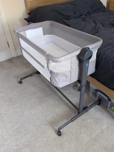 Kinderkraft Neste Up 2 - Height Adjustable Bedside Crib with Mattress - Grey - Picture 1 of 2