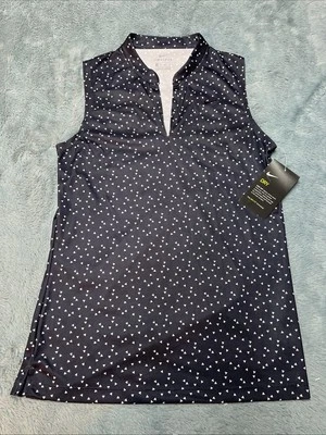 Camisa de golf Nike Dri Fit para mujer XS con logotipo estampado en todas partes cuello tenis pickleball Foto 1 de 4