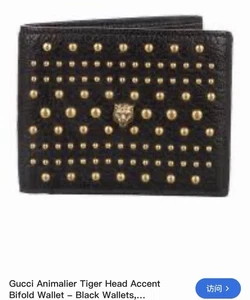 Gucci Animalier Tiger Head AccentBifold Wallet - Black Wallets - Picture 1 of 11