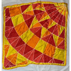 Vintage VERA Neumann Scarf ~ Sign ~ Orange,Red, Yellow - Picture 1 of 4