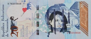 BANKSY * 20 bolívares * Billete real * Dismaland 2015 * Certificado * Sello - Imagen 1 de 10