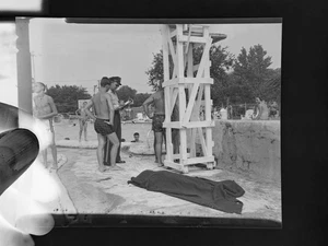 Drowning DEATH vtg 50s 60s Kansas City MO KS KCMO Crime Photo Negative - Picture 1 of 8