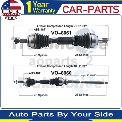 2 передних шарнирных вала оси TrakMotive для Volvo XC90 2007 - Изображение 1 из 3
