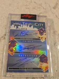 2022 leaf vibrance triplicity Atlanta 1/2 ! Sanders, Acuña, Wilkins! - Picture 1 of 5