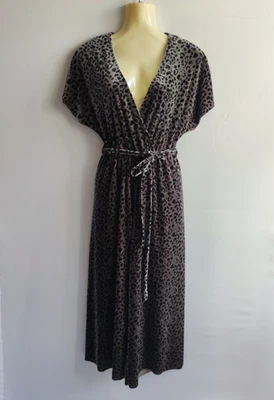 Mono New Look Caqui/Negro Terciopelo Estampado Animal Recortado Pierna Ancha - Talla UK 8 Foto 1 de 4