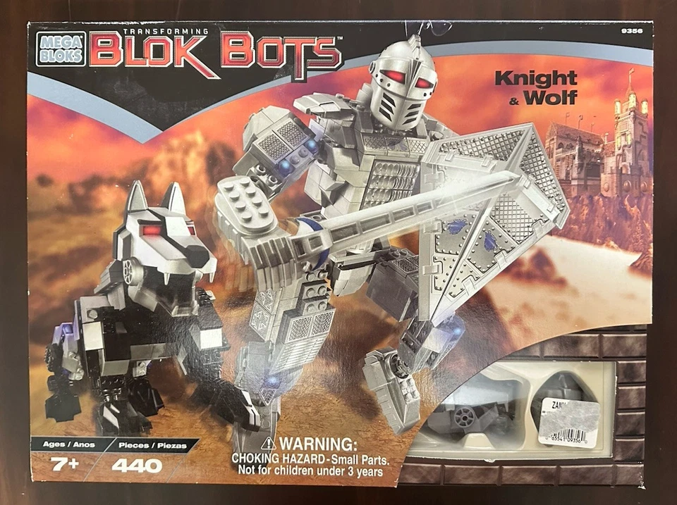 2001 Sealed Mega Bloks Transforming Blok Bot 9356 Knight & Wolf Robot / Vehicle - Image 1 of 4