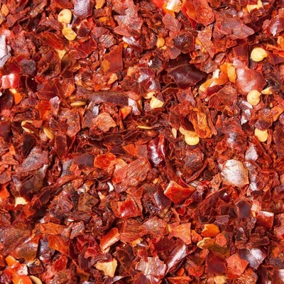 ESCAMAS DE CHILE Rojo Secado al Sol Triturado Pimienta Picante Orgánica Natural Especia Foto 1 de 4