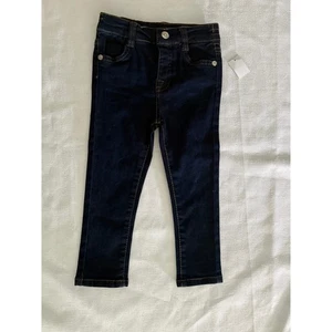 7 For All Mankind Dark Wash Denim Jeans Kleinkind Mädchen Größe 24M Druckknopfverschluss Neu ohne Etikett - Bild 1 von 5