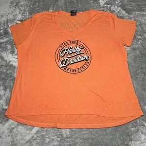 Camicia Harley Davidson donna taglia 3XL arancione scollo a V moto bici motociclista Florida - Foto 1 di 8
