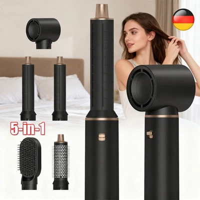MARKENLOS NEU 5 in 1 Föhnbürste Rotierend Stylingbürste elektrisch Haarstyler Lockenstab
