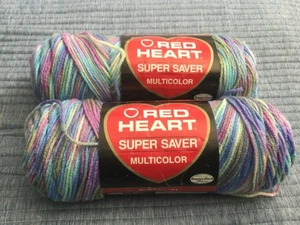 Red Heart Super Spar Multicolor Worsted Medium Garn Menge 2 Monet 0310 - Bild 1 von 5
