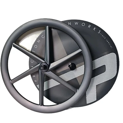 700C 6 Spokes Full Carbon TT Road/Track/Fixed Gear Bike Wheelset Rear Disc Wheel - Image 1 of 4