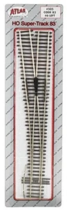 Atlas #505 #6 Weichengleis links "Super Switch" - Code 83 Rails - Spur HO - Bild 1 von 2