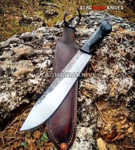 17" handgefertigtes Rail Road Kohlenstoffstahl Full Tang Jagd Bowie Wikinger Messer - Bild 1 von 1