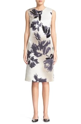 Marc Jacobs Decorato con Paillette Stampa Vestito di Seta (Misura 4) - Immagine 1 di 4