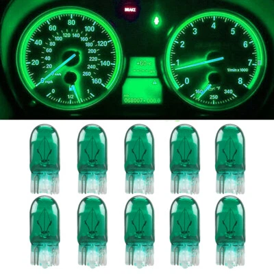 10pcs T10 168 Green Halogen Car Globe Xenon Side Lights Headlight Bulb Lamp - Image 1 of 4
