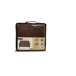 SureFit Designer Suede 2 Cushion Loveseat Slipcover in Chocolate Brown - Picture 1 of 3