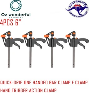 4PCS 6" Woodworking Clip Bar Clamp F-type Grip Quick Ratchet Release Squeeze - Picture 1 of 6