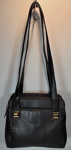 Jennifer Moore Dark Brown Double Handles Shoulder Handbag Purse - Picture 1 of 9