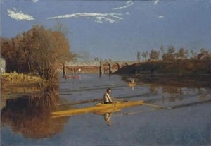 The Champion Single Scull – Thomas Eakins 1871 – American Realist Rowing Print - Picture 1 of 2