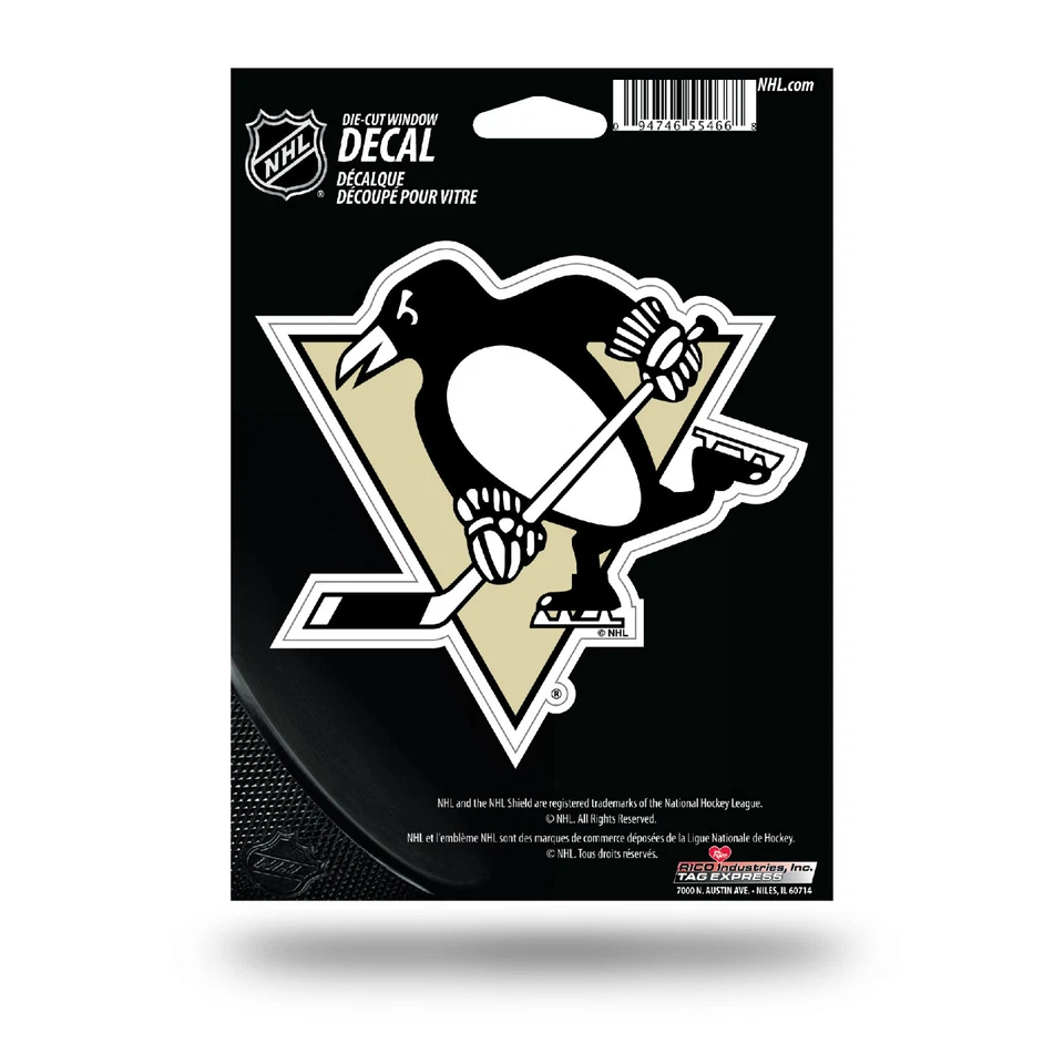 Calcomanía troquelada Pittsburgh Penguins ¡¡NUEVA!! Vegas Gold 5 X 5 ventanas, coche o portátil!  Foto 1 de 1