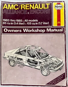 HAYNES AMC/RENAULT ALLIANCE & ENCORE 1983-1985 OWNER'S WORKSHOP MANUAL - Picture 1 of 7