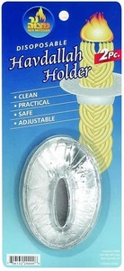 Disposable Foil Havdallah Candle Holders (2 Pc.) Heavy Duty Aluminum - Picture 1 of 2