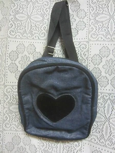 Girl's Small Back Pack - Blue/Silver Sparkle - With Heart - Picture 1 of 7