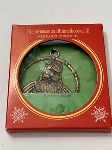 Vintage 1980er Norman Rockwell Santa’s Ledger Ornament Weihnachten Sammlerstück Neu im Karton - Bild 1 von 4