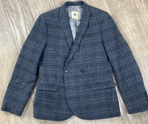 noose and monkey jacket Blazer Grey Check Wool Blend Men’s Size 40R - Picture 1 of 10