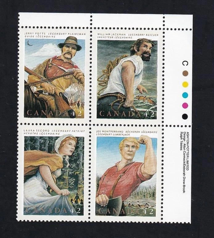 Canada 1992 Folklore Legendary Heroes 42¢, MNH UR PB sc#1435a - Image 1 of 1