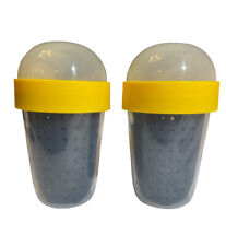Ikea SPLITTERNY Snack Containers Lot of 2 - Dark Gray Yellow 10oz Snack cup 5.5"