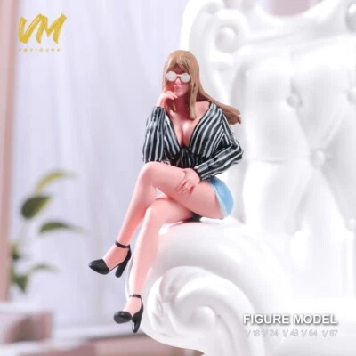 Resin 1/18 Diorama Car Scene Props Miniature Figure Sitting Fashion Girl - Image 1 of 4