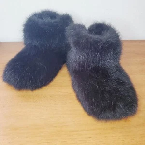 UGG Amary Faux Fur Bootie Black Slippers Cosy Casual Footwear Women's SZ 6 - Picture 1 of 7