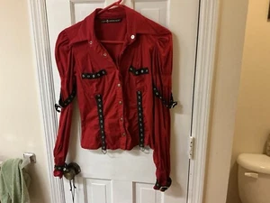 Woman’s Rare Lip Service Bondage Ajustable Straps Shirt Size M - Picture 1 of 4