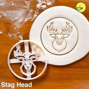 Stag Head cookie cutter |taxidermy taxidermist christmas deer rustic forest hunt - Picture 1 of 5