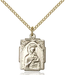 Small Gold Filled Our Lady Grace Miraculous Virgin Mary Medal Necklace Pendant - Picture 1 of 1