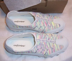 Comfortview Womans 11WW Slip On Wide Width CV Tory Sports Sneakers In White NWB - Picture 1 of 5