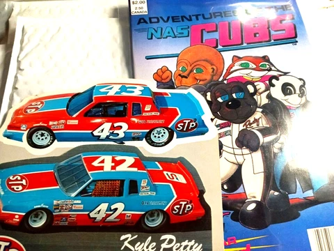 * A  Richard PETTY and A Kyle Petty STP postcard  type from 1982, with NASCUBS Cover